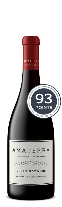 Amaterra Pinot Noir Willamette Valley with award badge