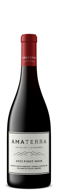 Amaterra-PinotNoir-GregoryRanc-2022 AMATERRA 2022 PINOT NOIR GREGORY RANCH VINEYARD YAMHILL-CARLTON AVA WILLAMETTE VALLEY, OREGON